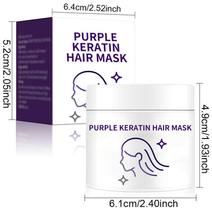 💕Lila Keratin Haarkur – Schützt die Farbe & Neutralisiert Brass- und Gelbtöne für blondes, silbernes und graues, gesträhntes Haar