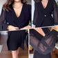 🥰👗Neues Jahr, neue Kleidung🥰Elegantes Kleid mit V-Ausschnitt und langen Laternenärmeln aus Mesh für Frauen-5