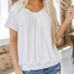 🌸Muttertagsaktion 50% Rabatt🌸Lässiges Damen-Top mit plissiertem V-Ausschnitt und kurzen Ärmeln