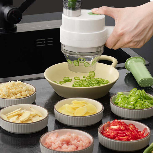 🥔 Begrenzte Zeit halber Preis - Multifunktionales elektrisches Handgemüseschneide-Set Kaufen Sie 2 (sparen Sie 10 €)